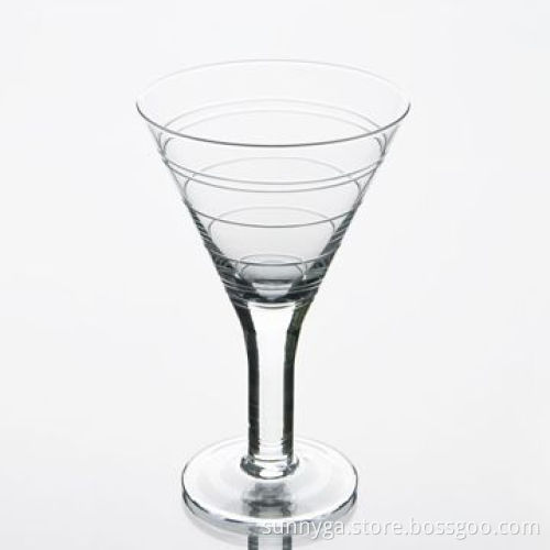 Glass in Multifunction Feature, with Engraved Stripes and 303mL Volume
